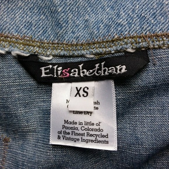 Elizabethan Skirt Women Size XS Blue Flower Detail Denim A-line - Picture 4 of 8